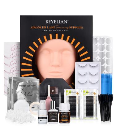 Eyelash Extension Kit,with lash Mannequin Head Lash Practice training kit Professional lash extension supplies Tool for Lash Training by BEYELIAN 361 Piece Set