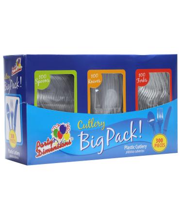 Party Dimensions 300 Count Cutlery Combo Box, Clear, Combo Box, Clear 300 Count