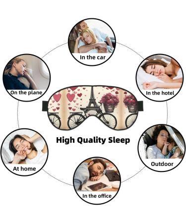 Love Paris Tower Coffee Wine Perfume Bicycle Heart Soft Sleep Eye Mask Female Breathable Eye Patch Perfect for Travel and Relaxation - Buy Online on SooperMarket.com