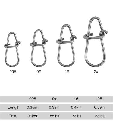 Dr.Fish 50 Pack Stainless Steel Crankbait Snaps - Quick Change Fishing Clips - Bass Fishing Lure Snaps - 50 Pack - Buy Online on SooperMarket.com