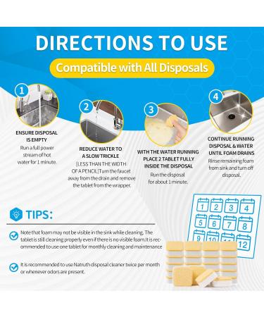 NATRUTH Garbage Disposal Cleaner Deodorizer Tablets 24 Pack - Lemon Fresh Formula Disposer Freshener Natural Kitchen Drain Cleaning Tablet - Buy Online on SooperMarket.com