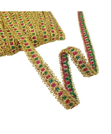 Gold Lace Trim Ribbon 18 Yards Gold Gimp Braid Scroll Braid Trim Gold Metallic Edge Trim for Sewing, Cake, Bag, Purse Handles 5#