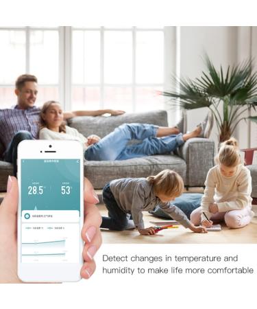 XUELILI Smart Thermometer Hygrometer ZigBee Wireless | Indoor Temperature Humidity Monitor Sensor for Home, Baby Room, Greenhouse | Compatible with Alexa - Buy Online on SooperMarket.com
