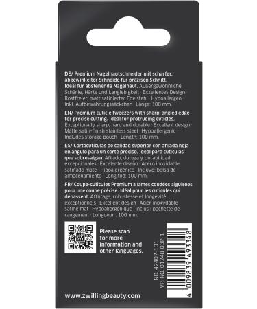 ZWILLING Cuticle Clippers (Precise Removal of Cuticle Remnants Sharp Angled Cutting Hypoallergenic) Matted Premium Silver - Buy Online on SooperMarket.com