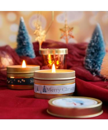 Sentorini Fragrance Candles Christmas Gift Set - 4 Soy Wax Aromatherapy Candles for Women | Perfect for Weddings Parties Father's Day Mother's Day & Valentine's Day - Scents: Sherry Brandy Apple Cinnamon Winter Cedar Gingerbread - Buy Online on SooperMarket.com