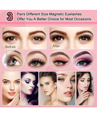 Dalarey Magnetic Lashes kit Reusable double Magnetic Lashes Without Eyeliner No Glue Liner Waterproof Safe Easy to Wear for Essential Commuter Makeup (2 Pairs Natural) - Buy Online on SooperMarket.com
