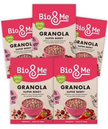 Bio&Me: Super Berry Gut-Loving Granola 5-Pack (5 x 360g Total) / Vegan No Added Sugar High Fibre Breakfast
