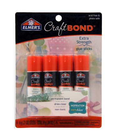 Elmer's CraftBond Extra Strength Glue Sticks, 6 Grams, 4 Count