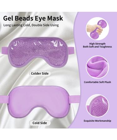 Cavoilu 2Pack Gel Eye Mask for Dark Circles & Puffiness - Hot & Cold Cooling, Reusable, Stress Relief - Purple - Buy Online on SooperMarket.com