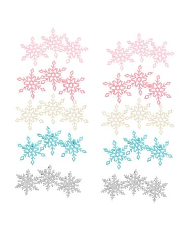 EXCEART White Snowflake Patches 50pcs DIY Handcrafted Hairpin Materials for Children Patch Mini Snowflake Patch Hair Clips