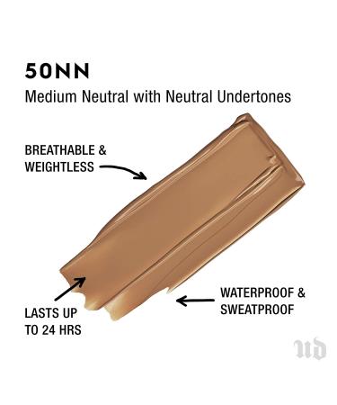 Urban Decay Stay Naked Foundation 50NN - Weightless, Buildable Coverage | Matte Finish, Waterproof & Sweatproof, 24-Hour Wear - Buy Online on SooperMarket.com