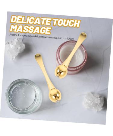 Golden Eye Massage Roller & T-Bar Set | Skin Care Tools for Eye Creams & Facial Masks | International Shipping - Buy Online on SooperMarket.com