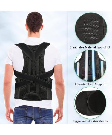 Back Brace Posture Corrector for Women Men -Adjustable and Breathable Support Scoliosis Back Brace for Waist Back and Shoulder Pain - Improve Back Posture for Body Correction and Lumbar Support XL(37"-42") - Buy Online on SooperMarket.com