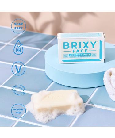 BRIXY Hydrating Facial Cleansing Bar for Dry Skin | Aloe & Raspberry Seed Oil | Ceramide & Niacinamide | Soap-Free & pH Balanced - Buy Online on SooperMarket.com