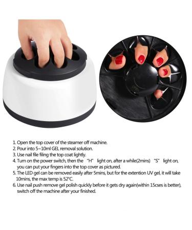 36W Electric Nail Polish Remover Machine for Salon & Home Use - Steam Off Gel & Acrylic Polish Steamer Tool - 6.7 x 6.7 x 5.1 inch - Buy Online on SooperMarket.com