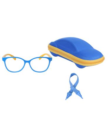 Children glasses blue light filters without strength UV block tr90 glasses frames for boys and girls + adjustable glasses band + glasses case