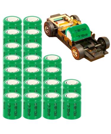 20pc Sizzler Short Chasis 1.2V 1/3AA NiMH 300mAh Flat Top Rechargeable Battery For ANTEATER SIDEBURN HOT HEAD CAMARO T/A CUDA T/A NIGHT RIDING SIZZLERS AND SIZZLERS II MANTIS