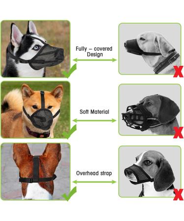 Dog Muzzle NiCoLa Soft Adjustable Mesh Muzzles for Small Medium Large Dogs Breathable Pet Mask Dog Training Muzzle with Adjustable Straps Prevent Biting Chewing and Licking (L) Black-L - Buy Online on SooperMarket.com
