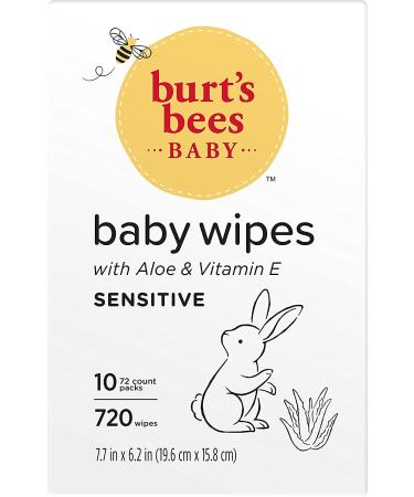 Burt's Bees Unscented Baby Wipes - 720 Count Pack, Hypoallergenic & All Natural with Aloe & Vitamin E - Fragrance Free Towelettes for Sensitive Skin - Buy Online on SooperMarket.com
