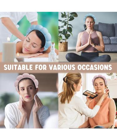 2 PCS Women Sponge Spa Headbands | Terry Cloth Fabric Hair Band for Skincare, Makeup & Shower | Blue Pink Color Set - Buy Online on SooperMarket.com