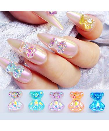 Sanwood 3D Bear Nail Art Sequin Charm - Yellow Crystal Resin Decor for DIY Jewelry Nail Manicure & Mobile Phone Crafts - Buy Online on SooperMarket.com
