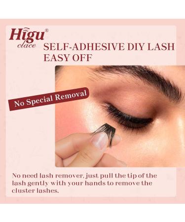 Shop Higu Clace Self Adhesive Eyelashes - 54pcs D Curl Pre-Glued Lash Clusters Kit | Easy Press On False Lashes with Tweezers - No Glue Needed (8-16mm Sparkle - Buy Online on SooperMarket.com