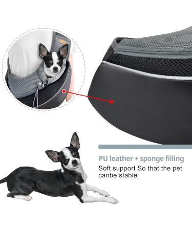 CUBY Pet Sling Carrier for Dogs - Breathable Hands-Free Mesh Bag with Adjustable Shoulder Strap - Safe and Comfortable Puppy Carrier for Outdoor and Travel (S Black) - Buy Online on SooperMarket.com