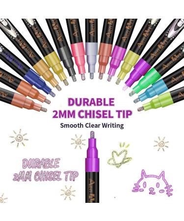 Aen Art Double Line Outline Pens Set - 26 Shimmer Colors for Doodling, Drawing, and Calligraphy - Buy Online on SooperMarket.com