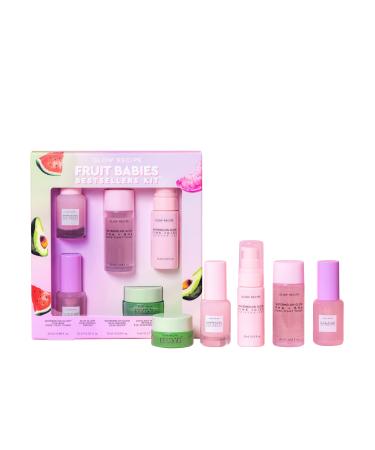 Glow Recipe Fruit Babies Skincare Kit - Gift Set with Retinol Eye Cream, Oil Free Face Moisturizer, BHA PHA Facial Toner, Hyaluronic Acid Serum & Niaciniamide Dew Drops Serum