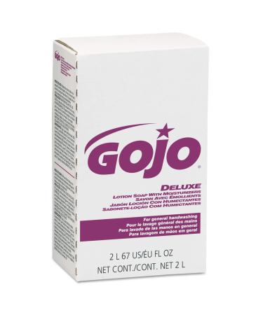 Gojo NXT Deluxe Lotion Soap with Moisturizers Floral Scent EcoLogo Certified 2000 mL Hand Soap Refill NXT Push-Style Dispenser (Pack of 4) - 2217-04