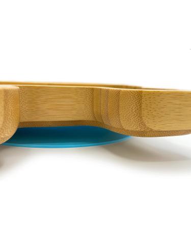 Eco Health Bamboo Baby Plate with Suction Cup - Non-Toxic & Cool to Touch - Ideal for Baby Weaning - Cat Plate (Blue) - Buy Online on SooperMarket.com