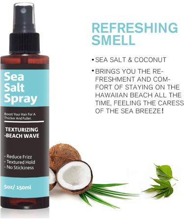 Sea Salt Spray 150ml Hair Styling Nourishing Spray Easy to Clean Hair Texture Spray for Beachy Waves Salt Water Spray Provides Volume and Hold for Men & Women - Buy Online on SooperMarket.com