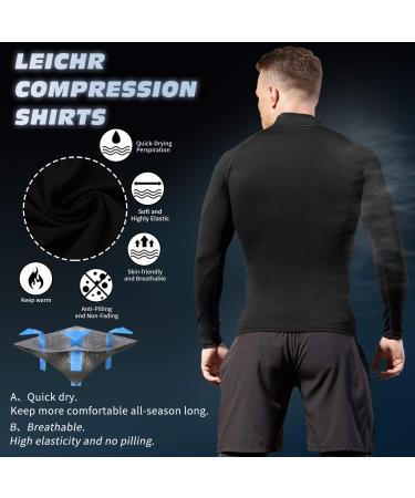 Men's Long Sleeve Compression Shirt Black - Medium | Athletic Workout Top for Gym & Sports - Buy Online on SooperMarket.com