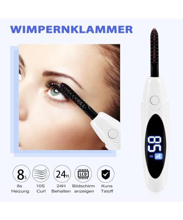 BYCUFF Electric Heated Eyelash Curler USB Charge Makeup Curling Kit Long Lasting Natural Eye Lash Curler White - Buy Online on SooperMarket.com