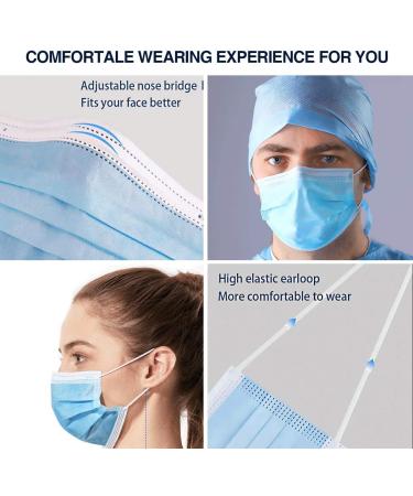100 Pack Medical Disposable Face Masks for Adults - 3 Layers Safety Protection - Buy Online on SooperMarket.com