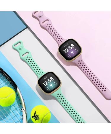 Laffav 4 Pack Soft Silicone Bands for Fitbit Sense/Versa 3/4 - White/Pink/Lavender/Mint Green Small 5.8-7.6 - Buy Online on SooperMarket.com