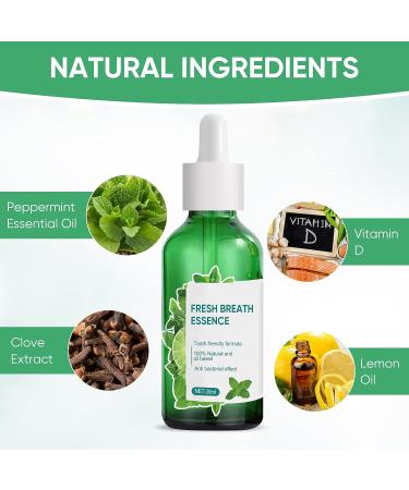 Bad Breath Serum for Adults | Natural Freshening Drops | Lasts 8 Hours | Minty Taste - 30ml - Buy Online on SooperMarket.com