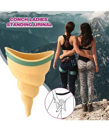 Female Urination Device - 1/2 Female Urinal Reusable Women Pee Funnel Portable Conch Ladies Standing Urinal Soft Conch Type Women Standing up to Pee Funnel Camping Hygiene Sanitation Products yellow - Buy Online on SooperMarket.com