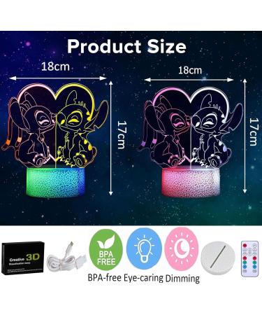 Stitch Lamp 2-in-1 Characters | 3D Illusion Night Light with Remote Control | Perfect Gift for Kids - Lilo & Stitch - Buy Online on SooperMarket.com