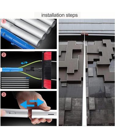 Window Cleaning Pole Water Fed Telescopic Brush Extendable Cleaner Conservatory Roof Suitable for Photovoltaic Panel Cleaning Trucks-12m/ 40ft Roof Cleaning Tools Window Cleaner Kit 35cm Brush Head 5M/17FT - Buy Online on SooperMarket.com
