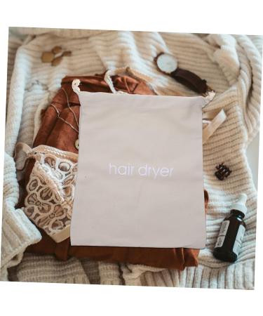 WOONEKY Hair Dryer Storage Bag Canvas Hair Dryer Organizer Bags for Travel Curling Iron Fabric Miss Modeling 33x30cm Light Grey - Buy Online on SooperMarket.com