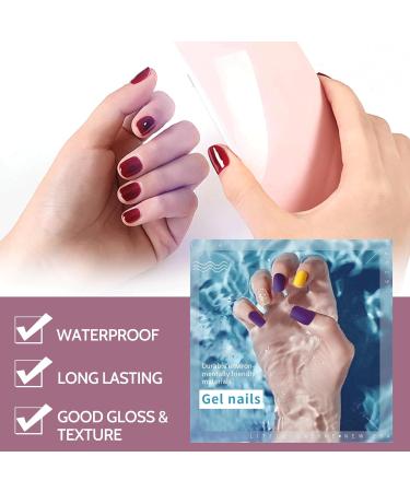 Beautfave Grey White Gel Nail Strips 16Pcs - Waterproof Adhesive Nail Wraps with File - UV/LED Lamp Required - Buy Online on SooperMarket.com