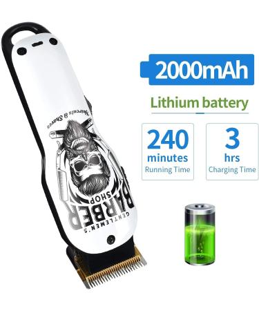 BESTBOMG Cordless Hair Clippers & Trimmer Set - T-Blade, Ceramic Blade, Rechargeable, 10 Guide Combs - Ideal for Men, Fathers, Husbands, Boyfriends - 2p-white - Buy Online on SooperMarket.com