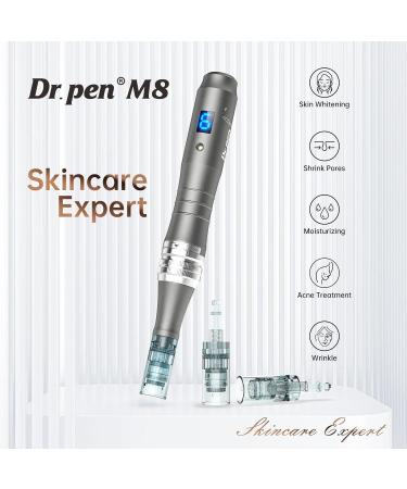 Dr.pen M8 Microneedling Pen Wireless Professional Micro Needling Pen Skin Care Tool Kit for Face and Body Auto Microneedling Device Set for Face 6 Speeds with 10 Nano Round Cartridges (UK Plug) - Buy Online on SooperMarket.com