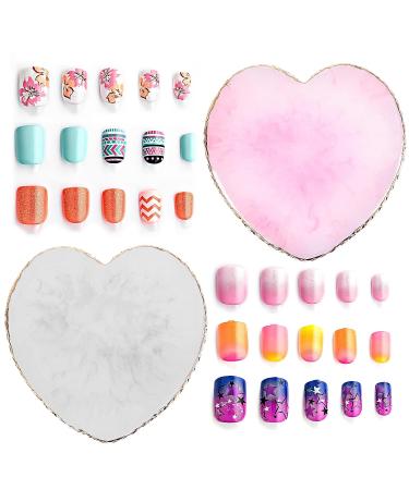 WLLHYF Resin Nail Art Palette - 2Pcs Golden Edge Heart-Shaped Mixing Palettes for Nail Art Painting and Cosmetic Mixing - Buy Online on SooperMarket.com