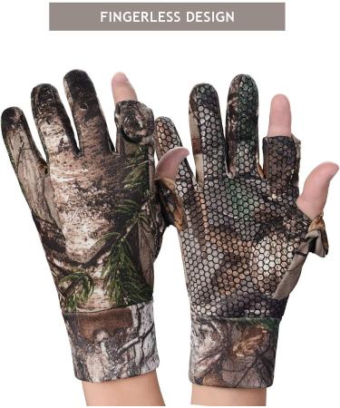 EAmber Camouflage Hunting Gloves - Full Finger/Fingerless Anti-Slip Camo Glove with Fleece-Lined Interior - Ideal for Archery & Outdoor Activities - Large - Buy Online on SooperMarket.com