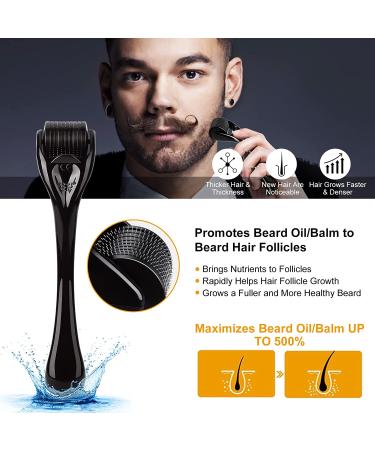 Beard Growth Kit - Derma Roller, Oil & Balm for Fuller Facial Hair | Perfect Gift for Men - Buy Online on SooperMarket.com