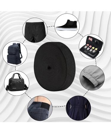 2 Pack 10 Yard 1.5 Inch Sewing Elastic Band - Heavy Stretch Braided Elastic for Pants, Waistband, Wigs, Skirts - Black & White - High Elasticity for DIY Projects - Buy Online on SooperMarket.com