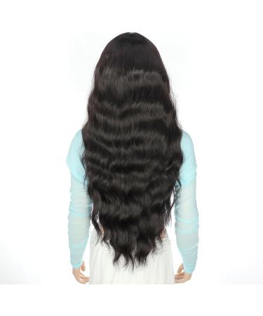 YEESHEDO Long Black Wigs with Fringe - Natural Looking 28 Inches Curly Wavy Synthetic Hair for Women - Ideal for Daily Wear and Halloween Cosplay - Buy Online on SooperMarket.com