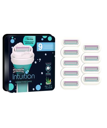 WILKINSON SWORD - Intuition Sensitive Care Blades For Women | No Shave Gel Needed | Pack of 9 Razor Blade Refills 9 count (Pack of 1)